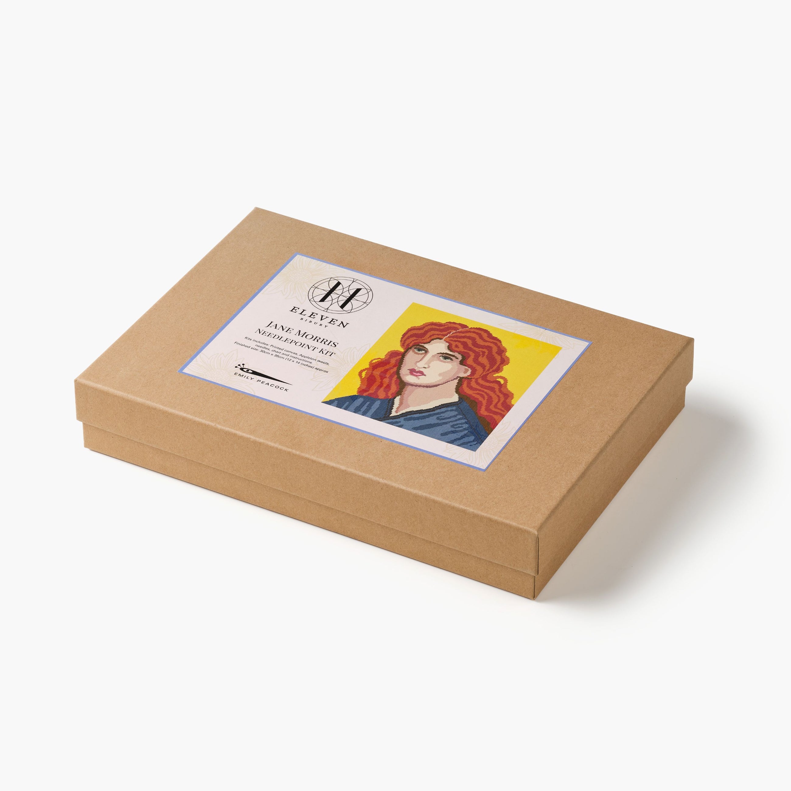 Brown box with a portrait of a woman on a white background