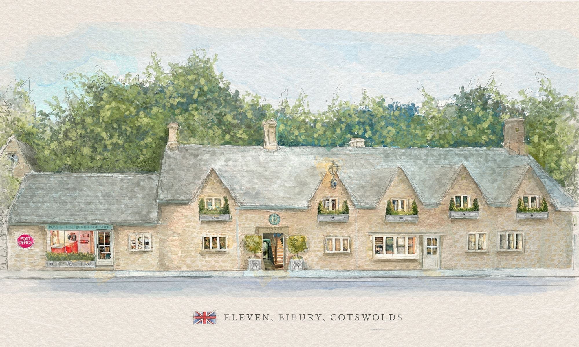 Illustration of Eleven Bibury by Lucy Ledger