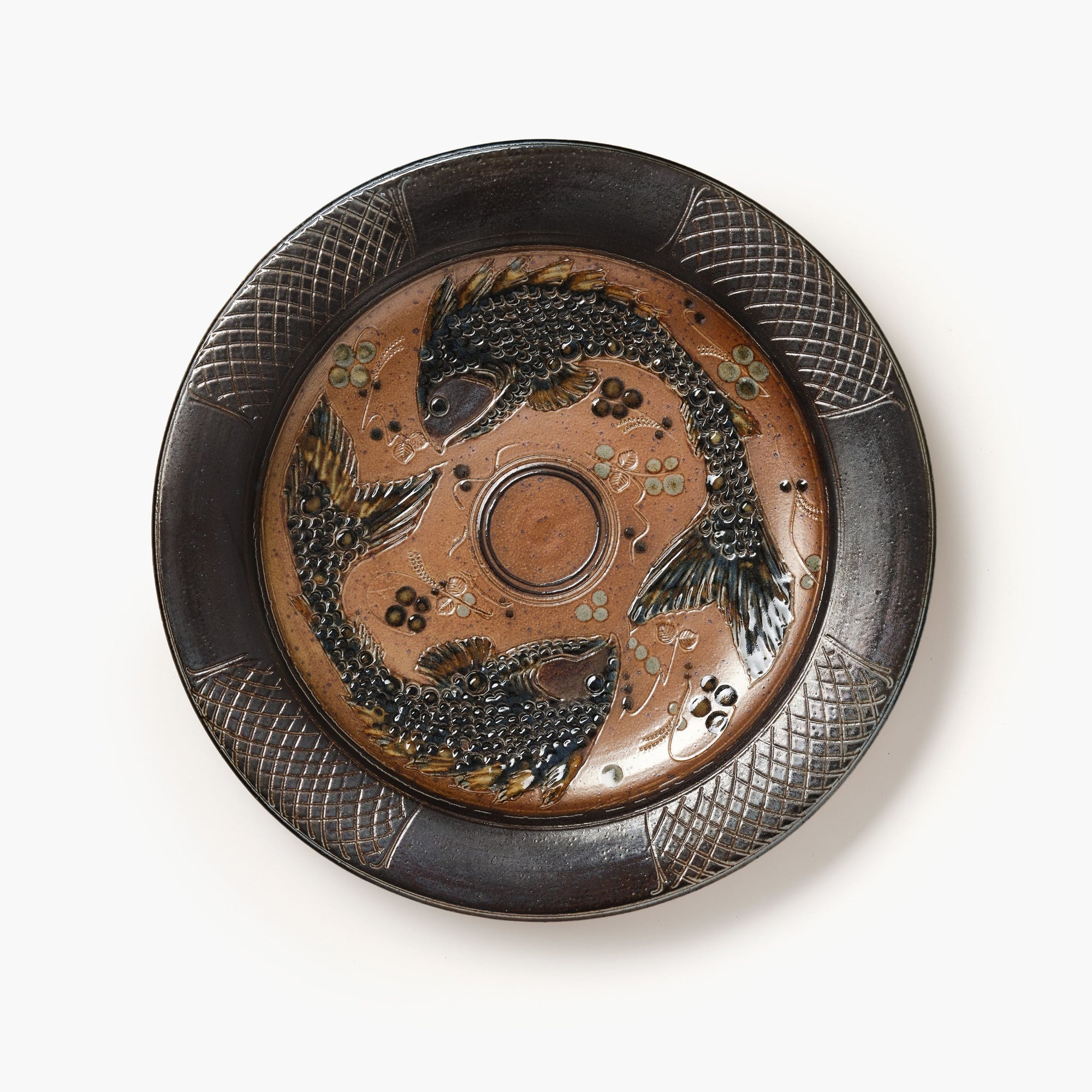 Large Salt-Glazed Fish Plate - Toff Milway