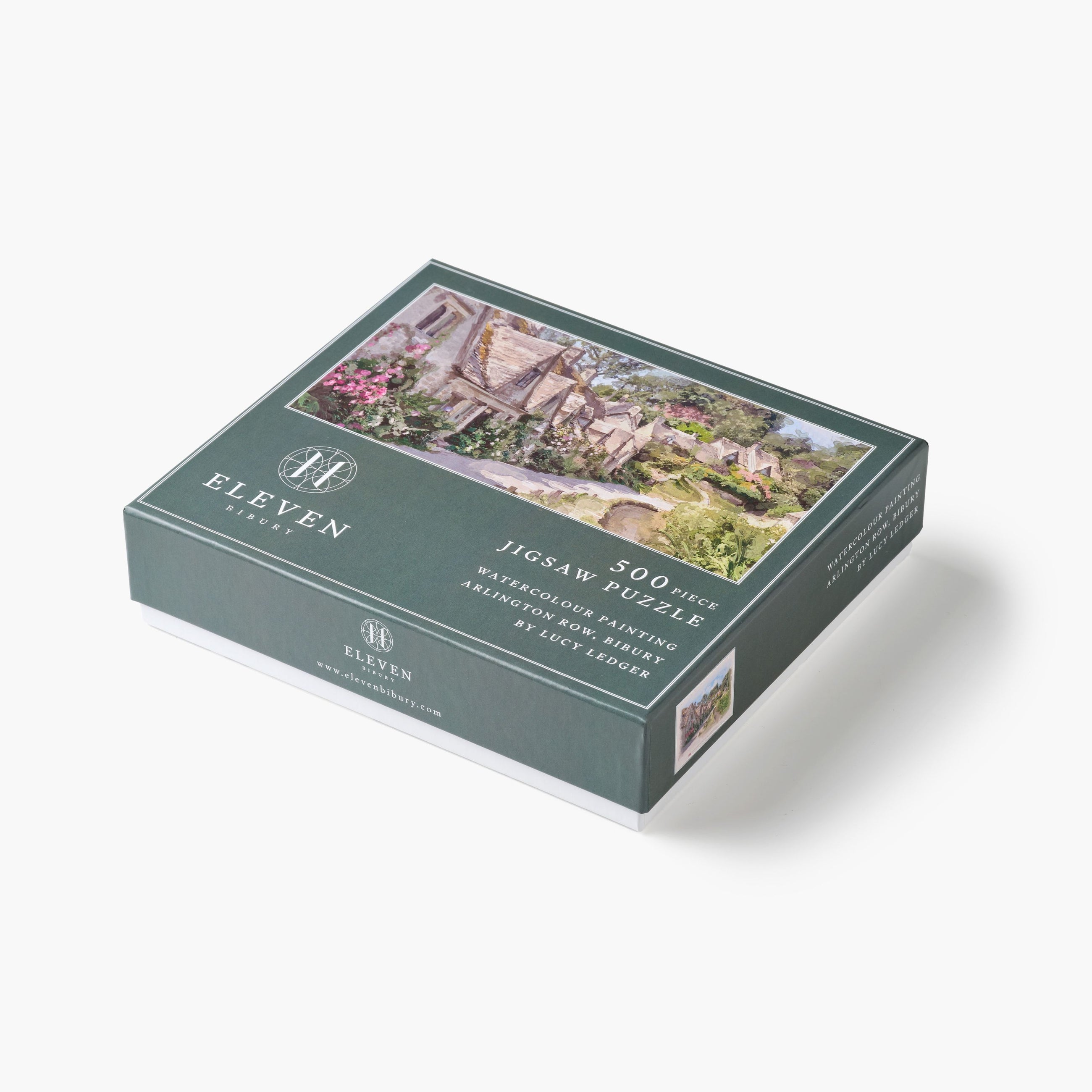 Jigsaw puzzle box with scenic artwork on a white background