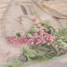 Close-up of Arlington Map tea towel on printed cotton fabric.