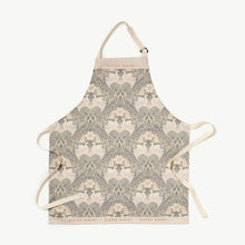 Bibury Swan patterned apron with Eleven Bibury logo on a white background
