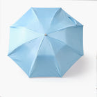 Light blue umbrella on a white background