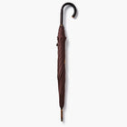 brown umbrella with chestnut crook handle