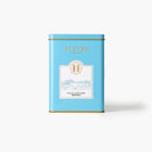 Blue coffee tin with 'Eleven Bibury' branding on a white background
