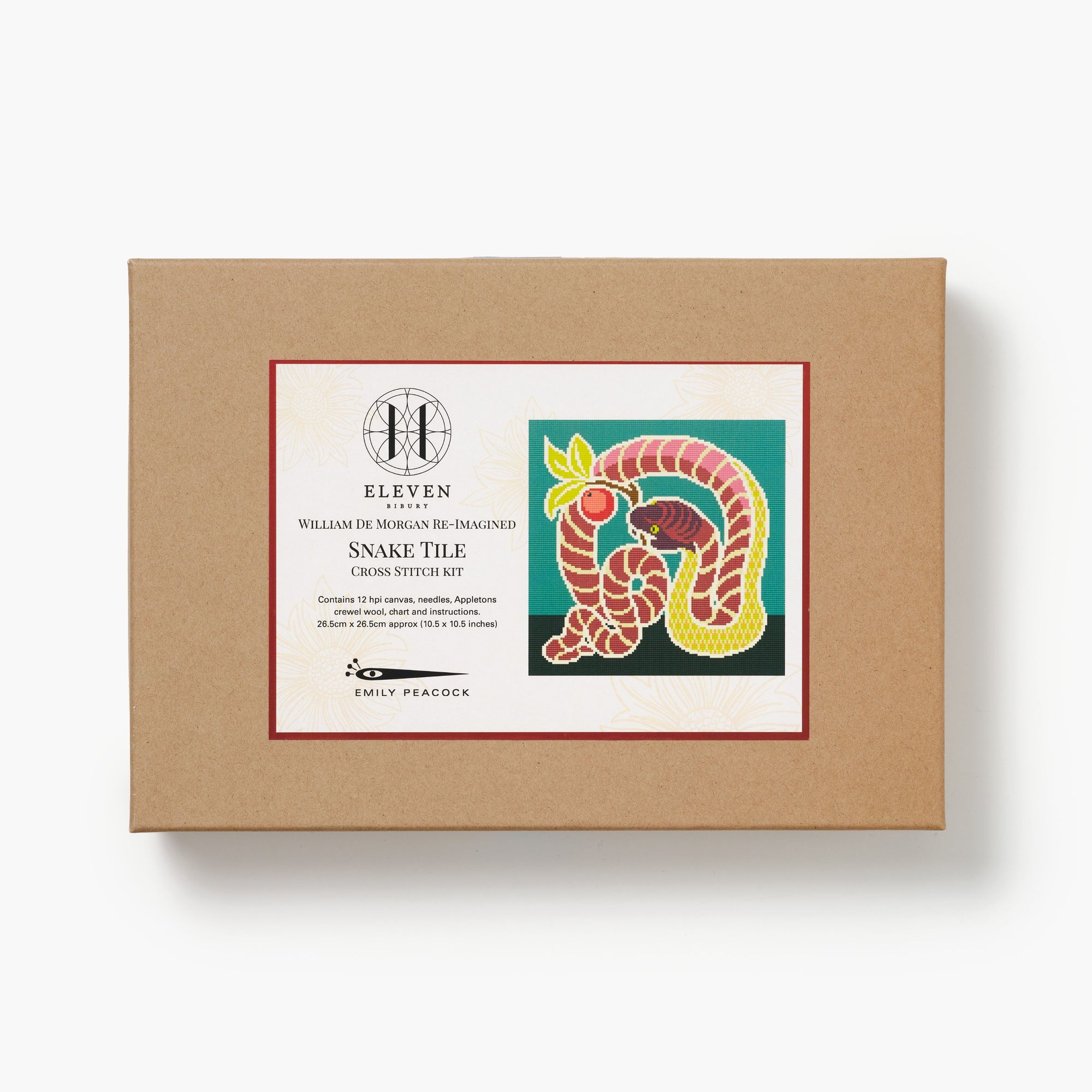 Box with a snake illustration and text on a white background