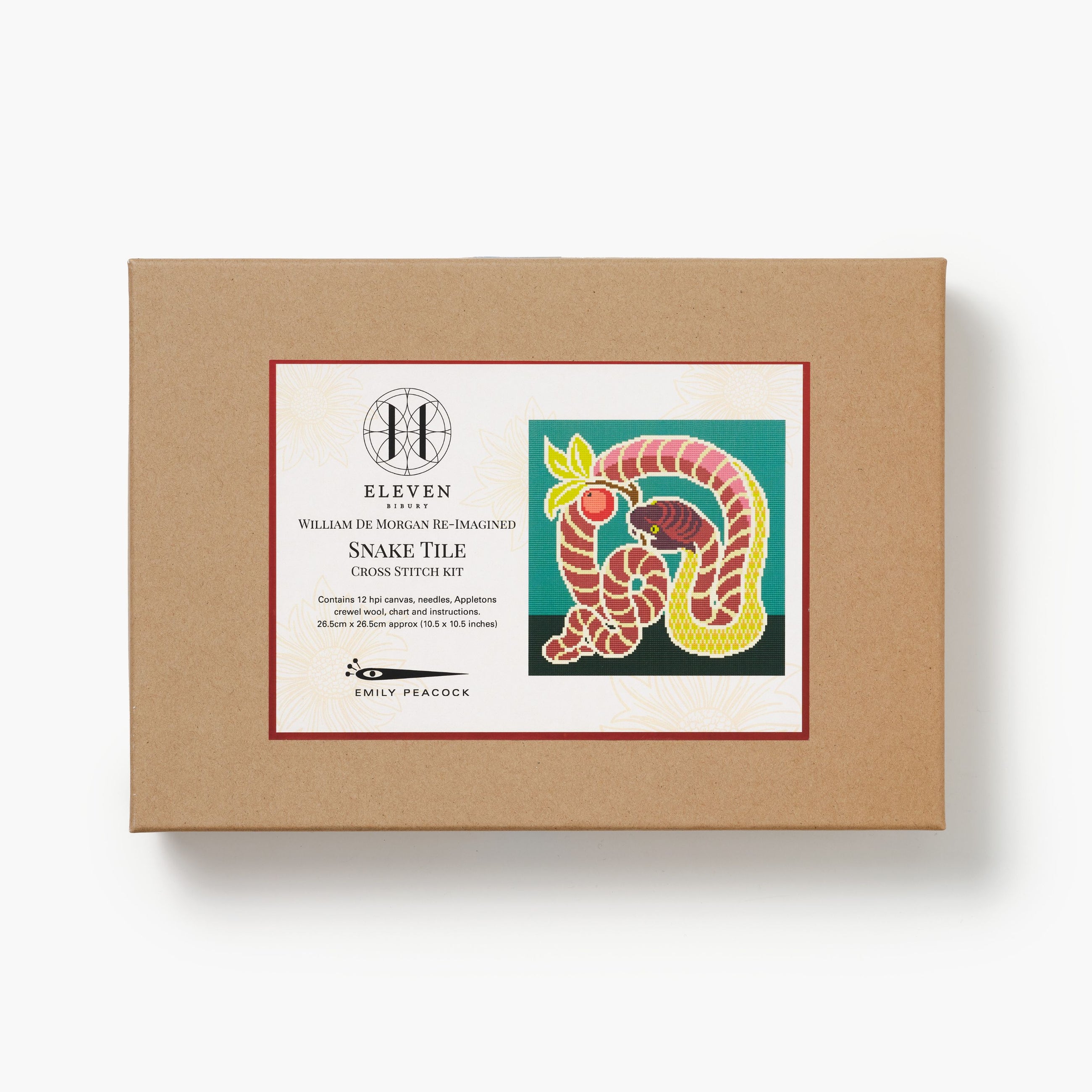Box with a snake illustration and text on a white background