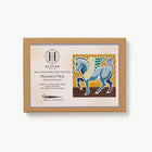 Cross stitch kit with Pegasus tile design on a white background